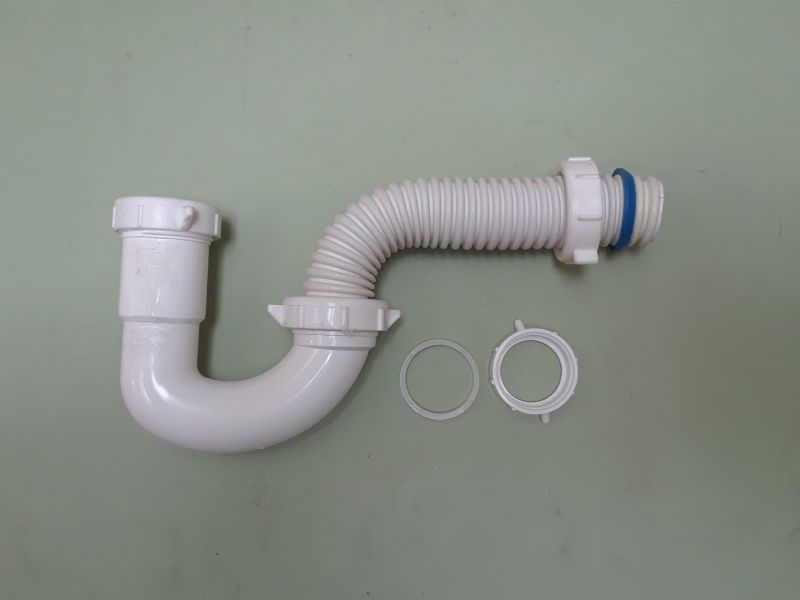 060.Flex Ptrap extension for freestanding bathtub plastic/brass